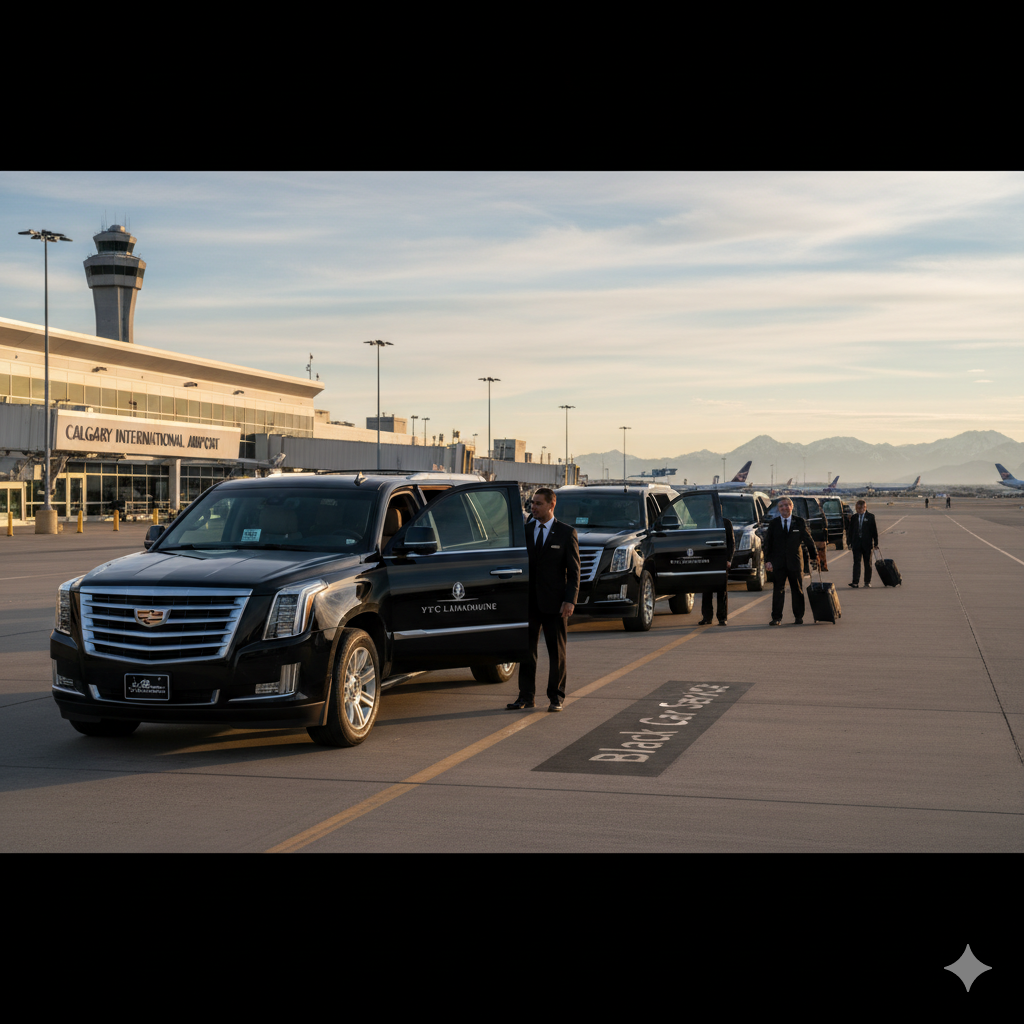 Black SUV Car Service at Calgary International Airport