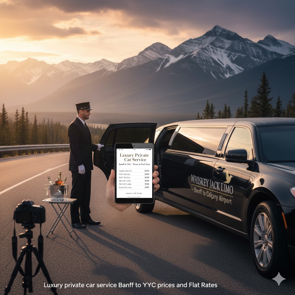 Luxury private car service Banff to YYC prices and Flat Rates